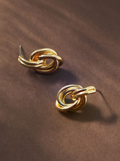 18K Gold Twisted Dangle Earrings - TULLABEE