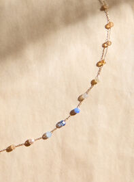 Dainty Chain Beaded Choker Necklace Detail 2 - TULLABEE