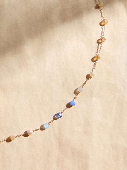 Dainty Chain Beaded Choker Necklace - TULLABEE