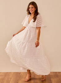 Shona Textured Plaid Maxi Dress Detail 3 - TULLABEE