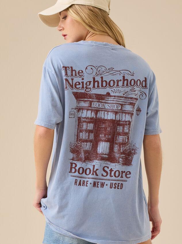 Neighborhood Book Store Oversized Tee Detail 2 - TULLABEE