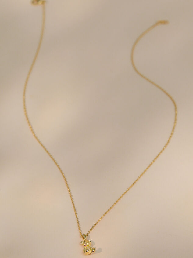18K Gold Teddy Bear Charm Necklace - TULLABEE