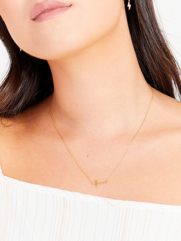 18K Gold Plated Cross Necklace Detail 4 - TULLABEE