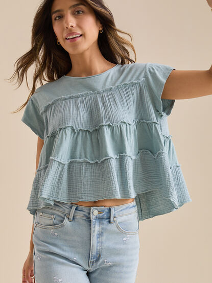 Avi Ruffled Babydoll Top - TULLABEE