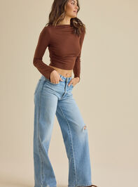 Alina Boatneck Fitted Top Detail 3 - TULLABEE