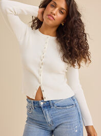 Viola Ribbed Cardigan Detail 2 - TULLABEE