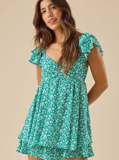Heidi Double Layer Floral Romper - TULLABEE