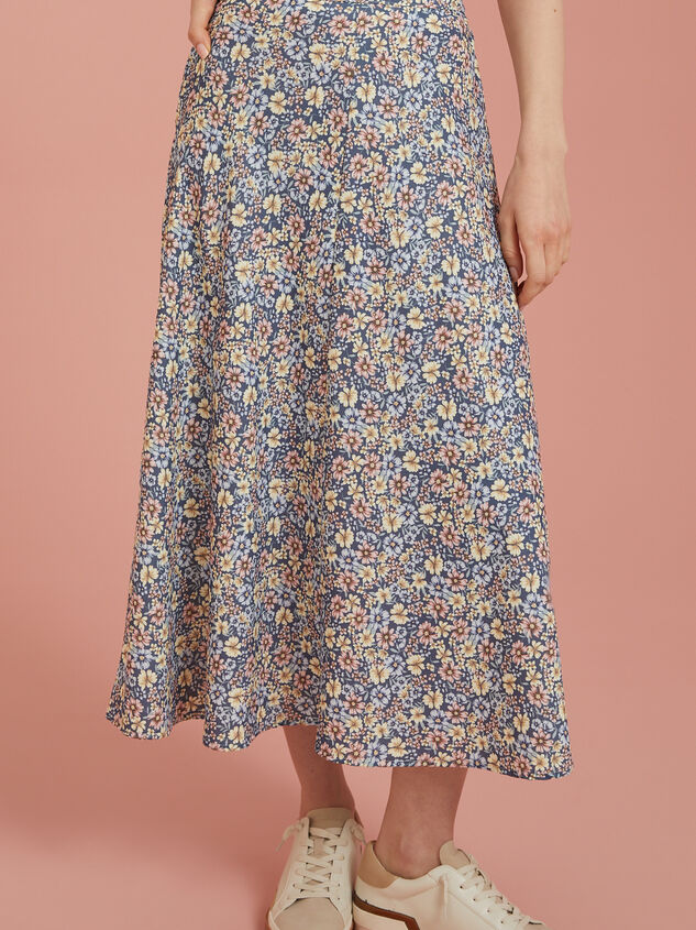 Ainsley Floral Midi Skirt Detail 2 - TULLABEE