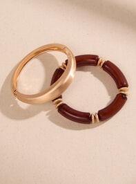 Raquel Resin Gold Bracelet Set - TULLABEE