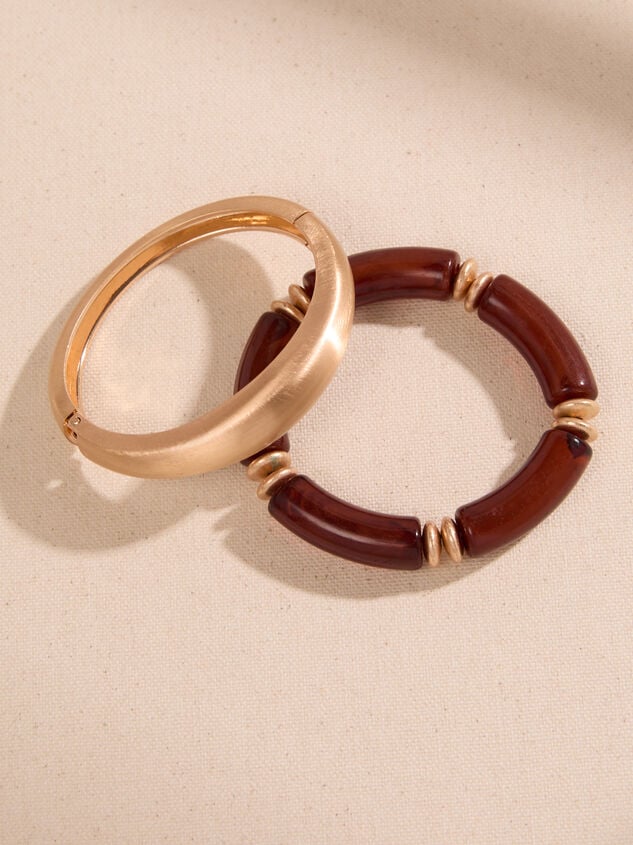 Raquel Resin Gold Bracelet Set - TULLABEE