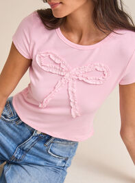 Lace Bow Baby Tee Detail 3 - TULLABEE