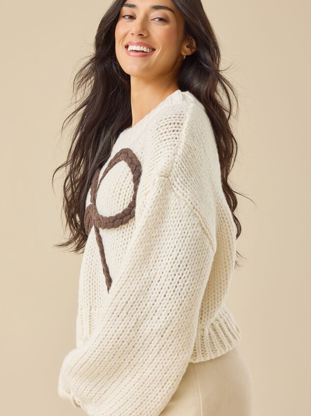 Jayda Rope Bow Pullover Detail 3 - TULLABEE
