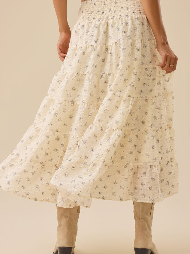 Isla Tiered Midi Skirt Detail 5 - TULLABEE