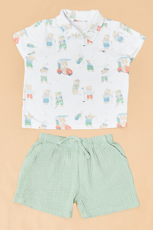 Tee Time Teddys Polo and Shorts Set - Altar'd State - 
