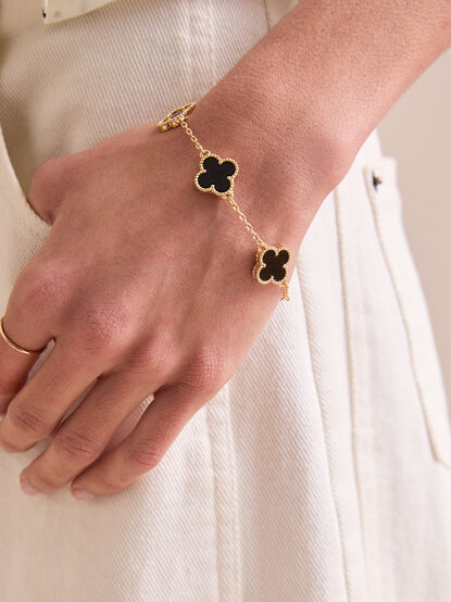Clover Double Sided Gold Bracelet - TULLABEE