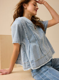 Hanah Denim Top Detail 4 - TULLABEE