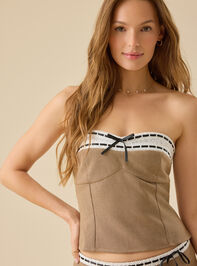 Marina Plaid Tube top Detail 2 - TULLABEE