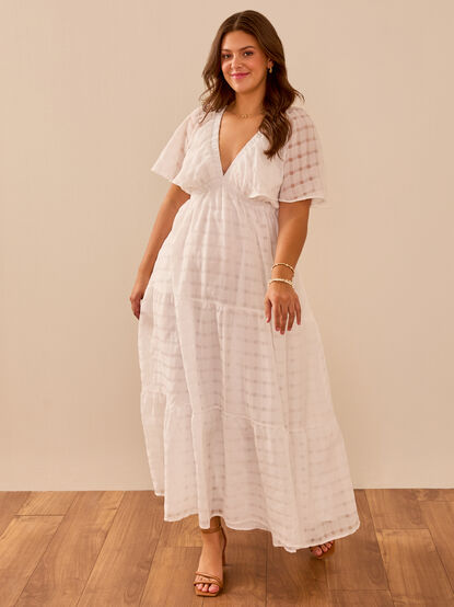 Shona Textured Plaid Maxi Dress - TULLABEE