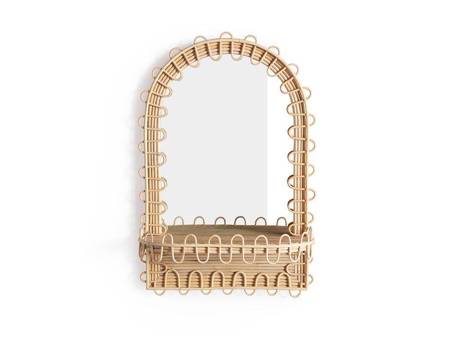 Cora Woven Shelf Mirror - TULLABEE - 