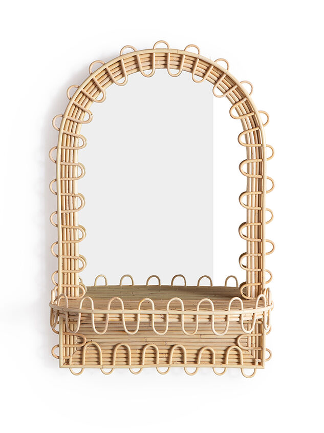 Cora Woven Shelf Mirror - TULLABEE