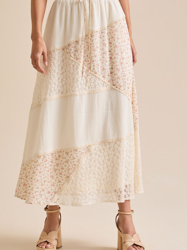 Aster Floral Midi Skirt Detail 2 - TULLABEE