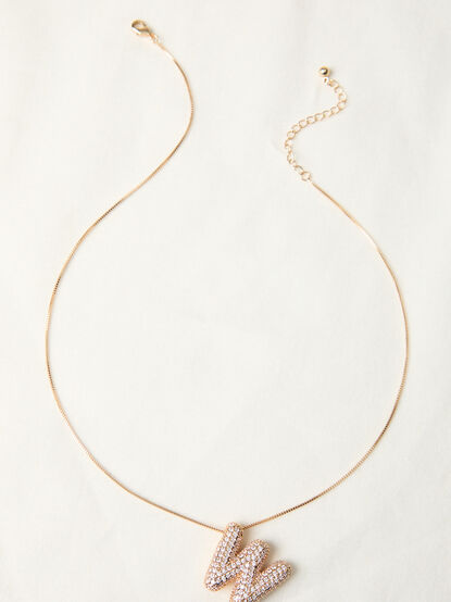 18K Gold Monogram Charm Necklace - W - TULLABEE