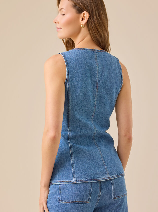 Lyra Denim Vest Detail 6 - TULLABEE