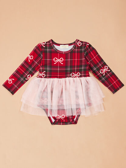 Hadley Bow Plaid Tutu Bodysuit - TULLABEE