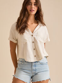 Courtney Crop Linen Shirt - TULLABEE