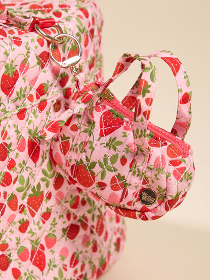 Strawberry Fields Quilted Itty Bitty Bag Charm - TULLABEE