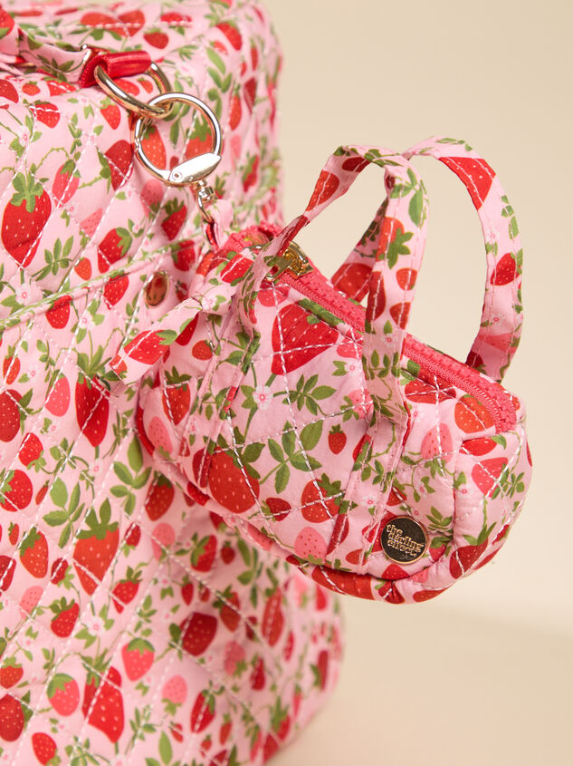 Strawberry Fields Quilted Itty Bitty Bag Charm Detail 2 - TULLABEE