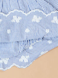 Jane Striped Floral Embroidered Dress Detail 4 - TULLABEE