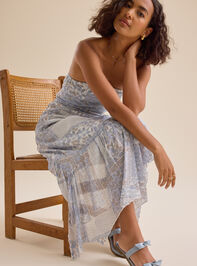 Jazmine Patchwork Midi Dress Detail 3 - TULLABEE