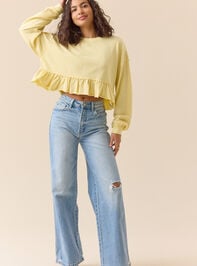 Daphne Slub Ruffle Top - TULLABEE