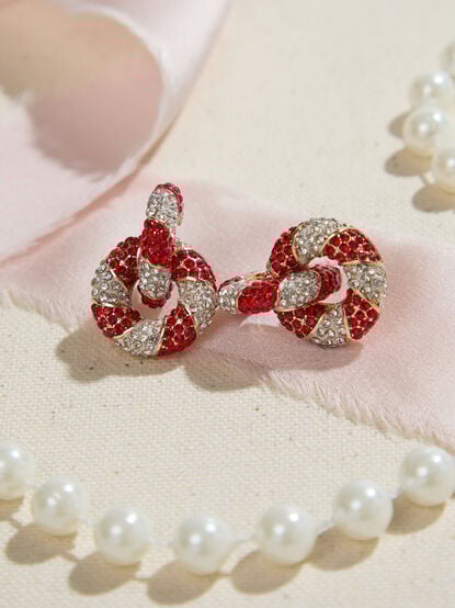 Candy Cane Door Knocker Earring - TULLABEE