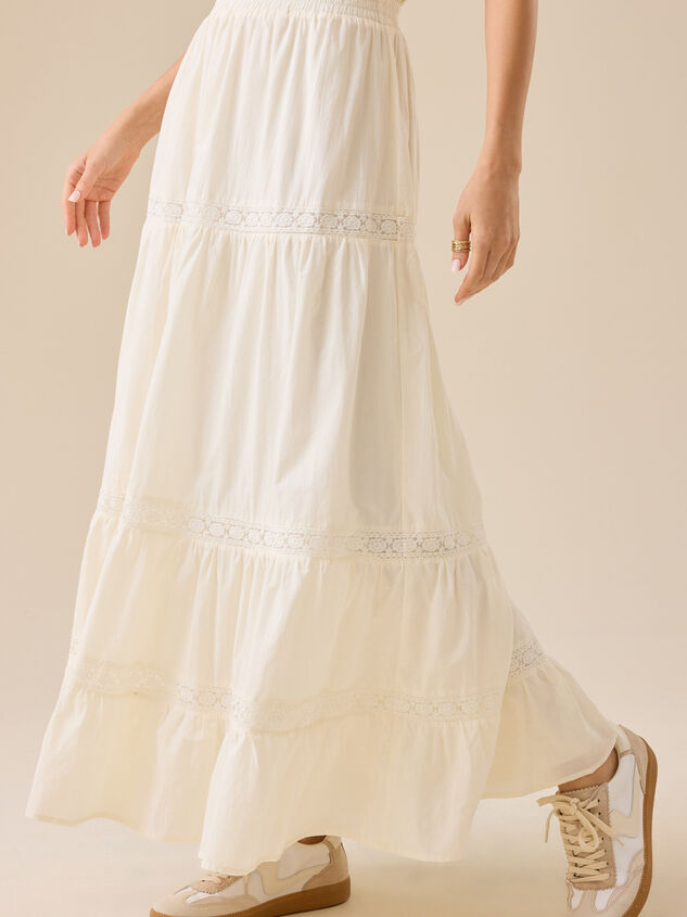 Jaycee Tiered Midi Skirt Detail 4 - TULLABEE