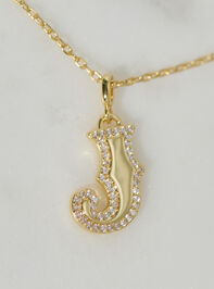 18K Gold Signature Letter Necklace -J - TULLABEE