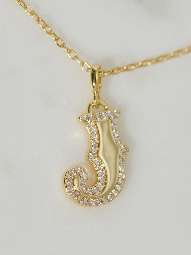 18K Gold Signature Letter Necklace -J - TULLABEE
