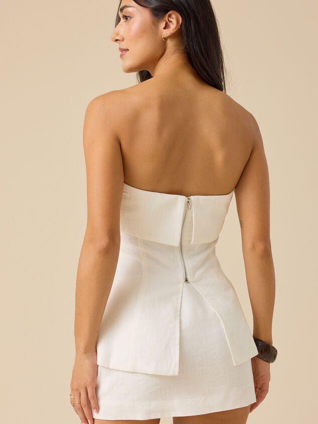 Perry Fold Over Linen Tube Top Detail 3 - TULLABEE