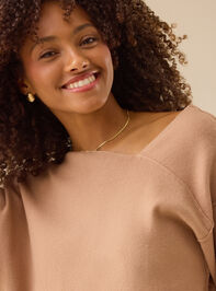 Camilla Asymmetrical Sweater Detail 3 - TULLABEE
