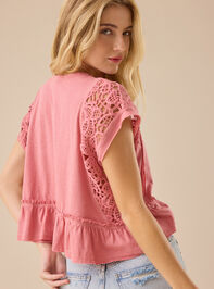 Micah Lace Peplum Top Detail 5 - TULLABEE