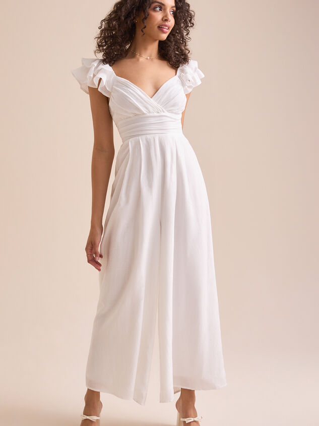 Monroe Flutter Sleeve Jumpsuit Detail 2 - TULLABEE