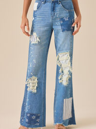Keri Patchwork Flare Jean Detail 4 - TULLABEE