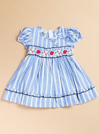 Gabriela Striped Embroidered Baby Dress - TULLABEE