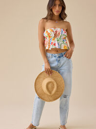 Spencer Postcard Print Tube Top Detail 2 - TULLABEE