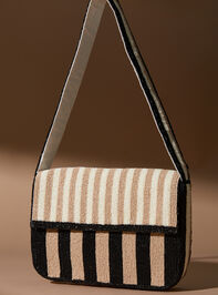 Jordan Striped Beaded Purse - TULLABEE
