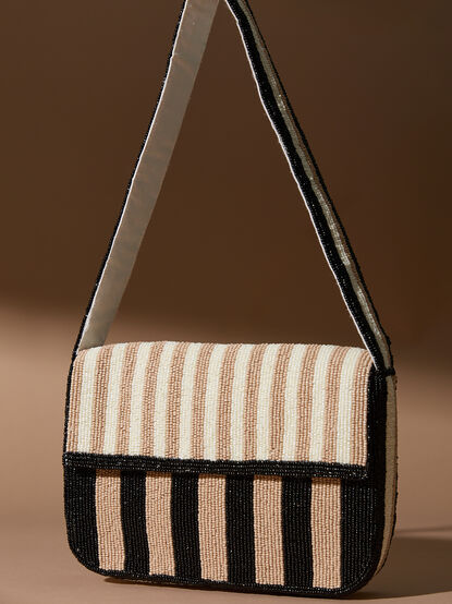 Jordan Striped Beaded Purse - TULLABEE
