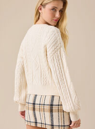 Diane Cropped Cable Sweater Detail 5 - TULLABEE