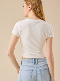 Martini Beaded Embroidery Baby Tee Detail 5 - TULLABEE