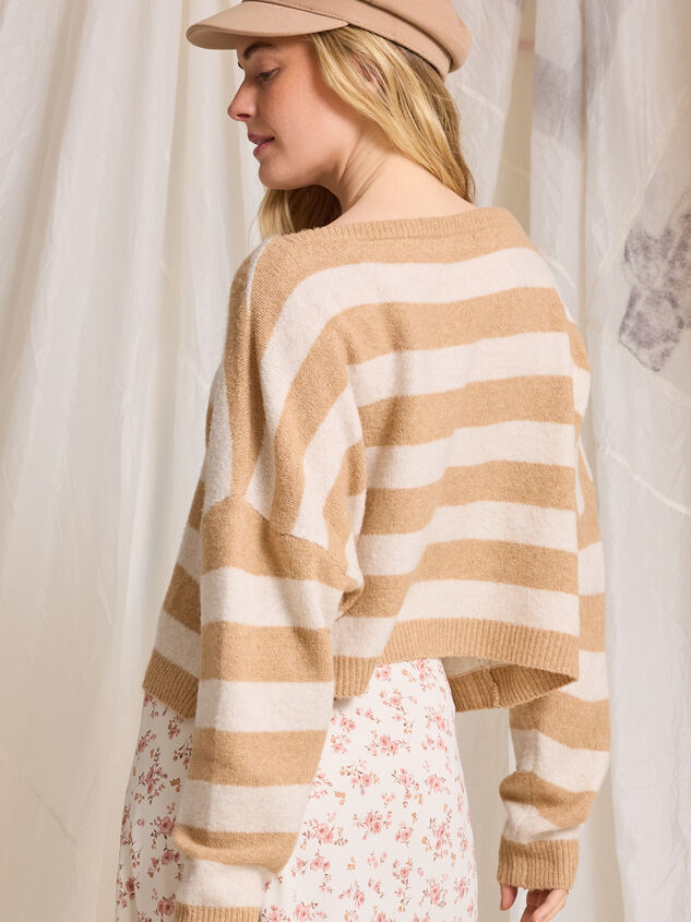 Greer Boat Neck Stripe Sweater Detail 5 - TULLABEE
